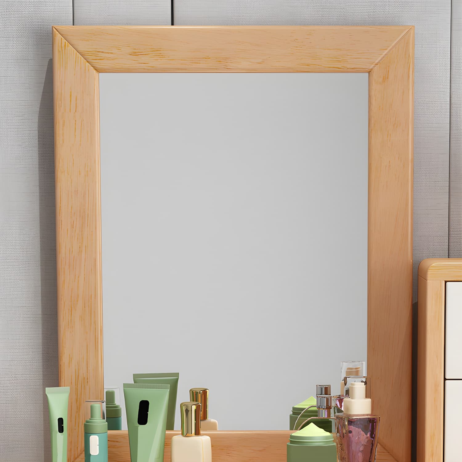 Contemporary Solid Wood Makeup Table Vanity Stool with Drawers - image 6