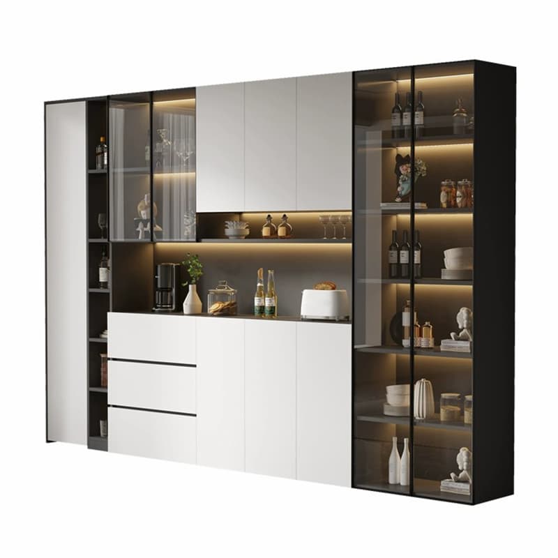 White Modern Buffet Cabinet with Cabinets and Shelves, Full Assembly Needed - image 5