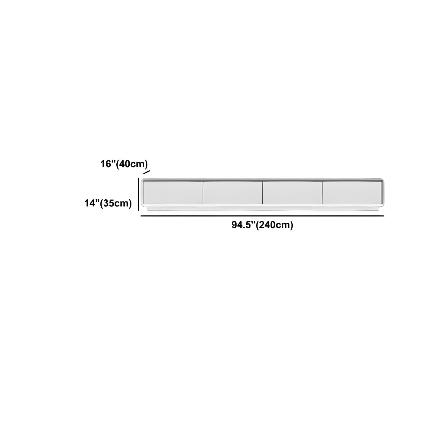 16 - Inch D White TV Console with Glide Drawer Included , Contemporary TV Stand - image 17