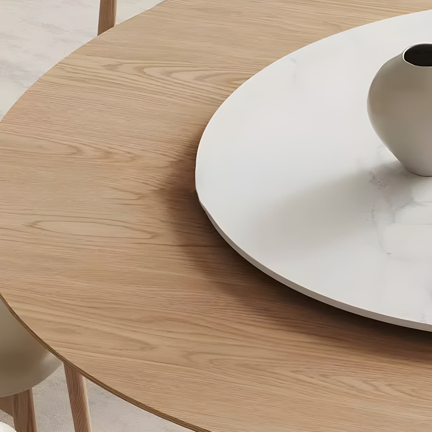 Solid Wood Round Top Dining Table Set with Cushioned Chair for Home - image 7