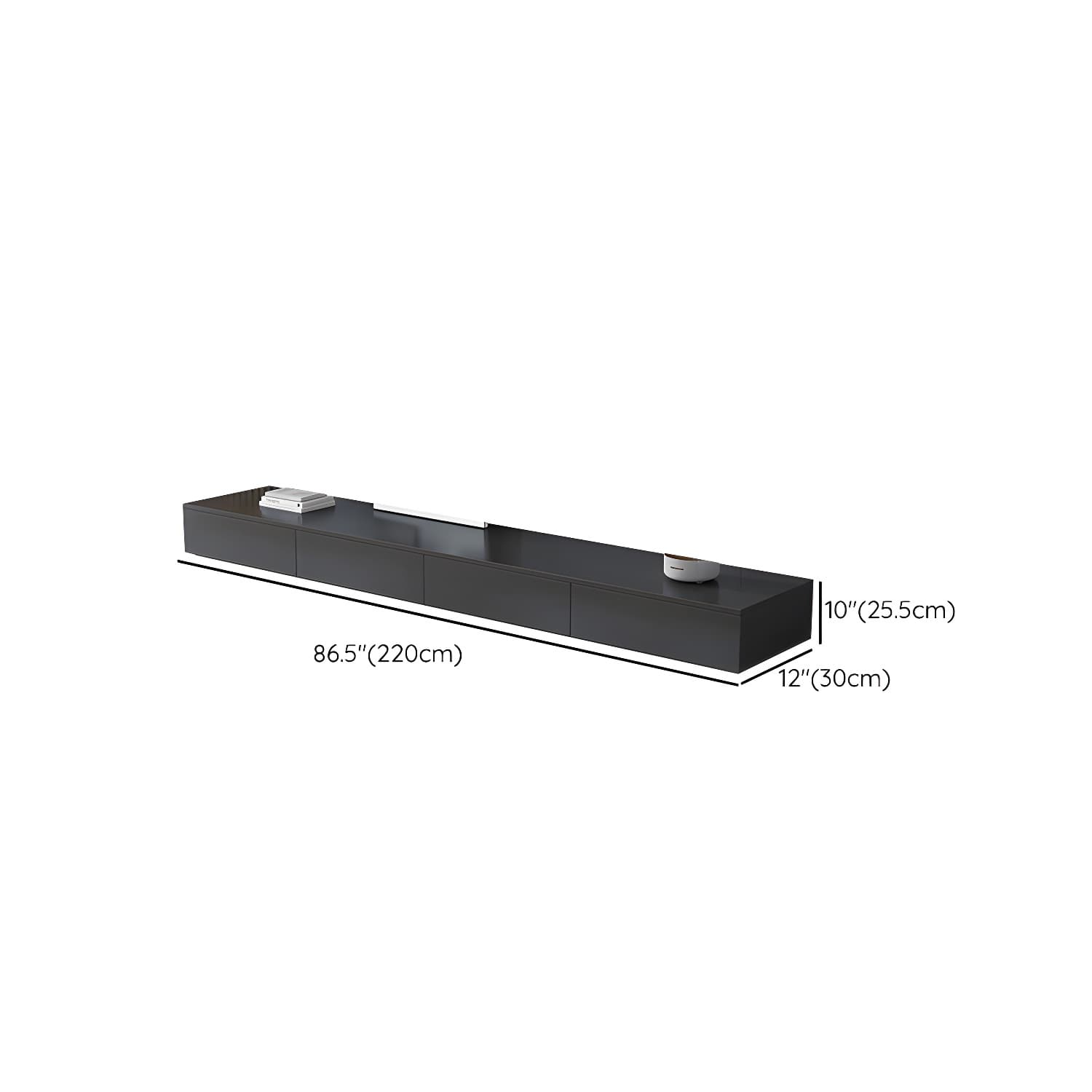 Black Modern TV Stand with Low Height and Drawers for Organized Cable Management & No Open Storage - image 17