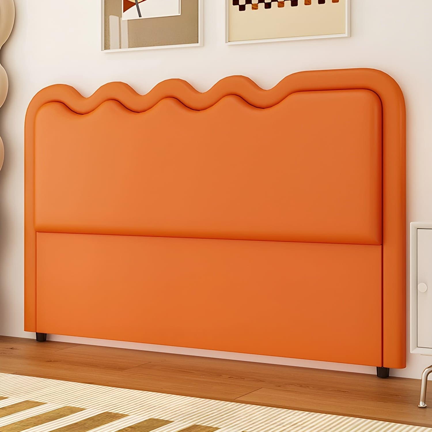 Modern Upholstered Panel Headboard with Leather Upholstery and Rectangular Shape - image 10