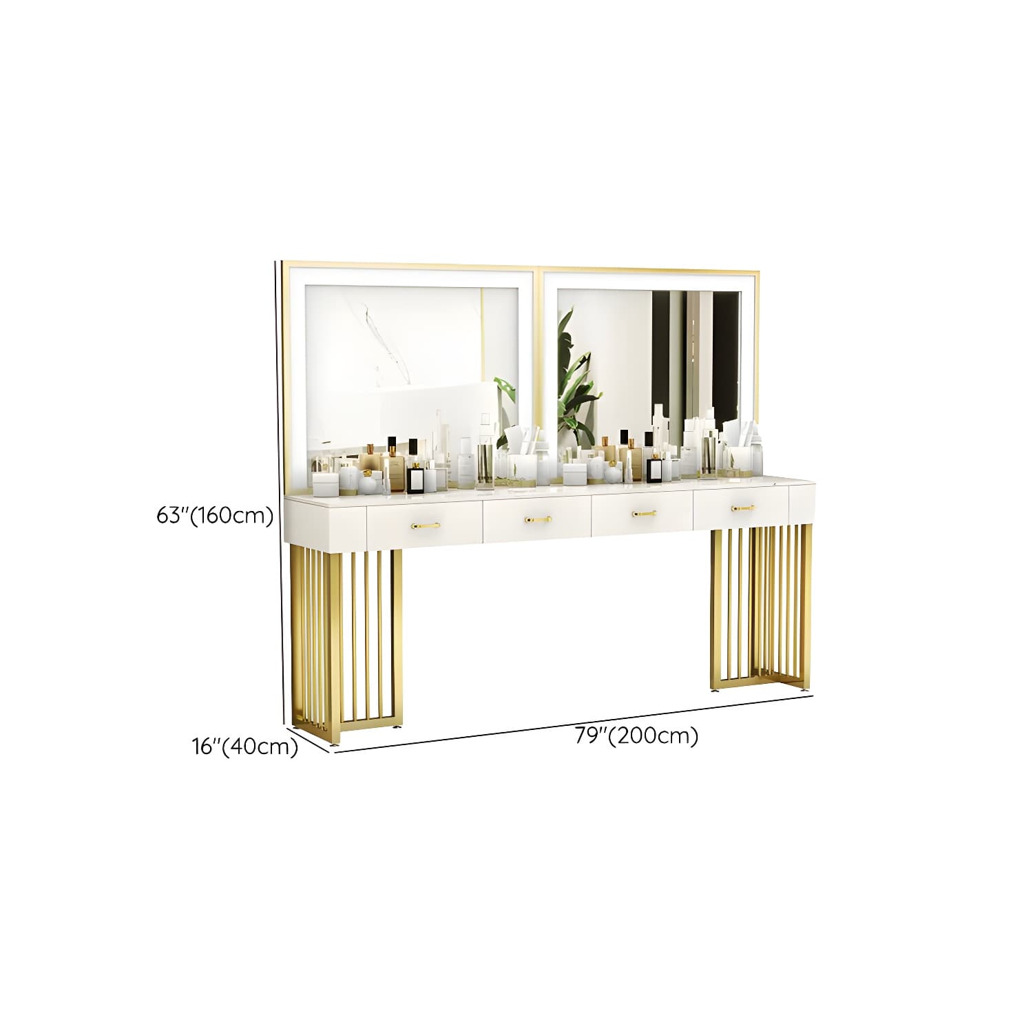 White Contemporary Standard/Large Sintered Stone Light Up 2 Drawers/4 Drawers - image 12