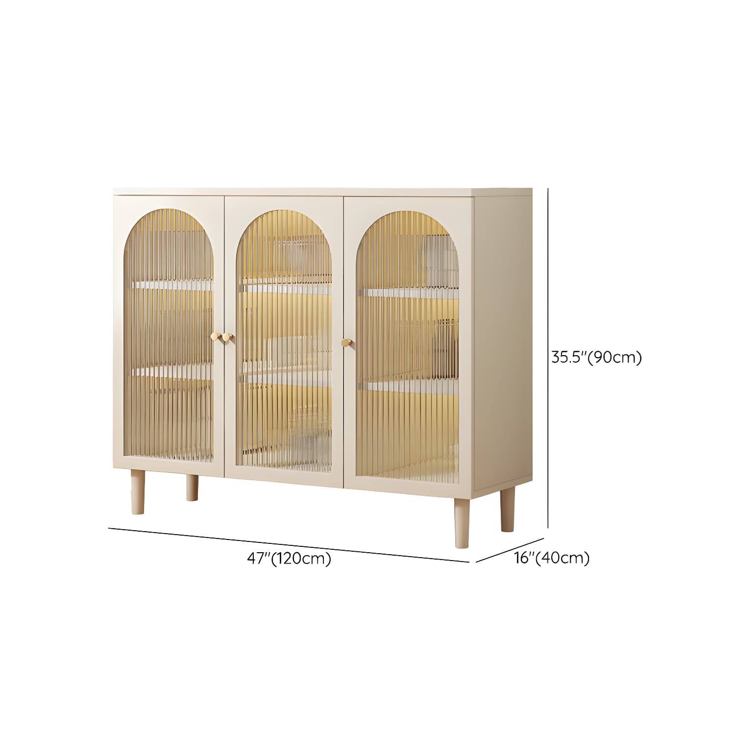 White Modern Sideboard Credenza with Cabinets and Shelves for Storage and Display - image 20