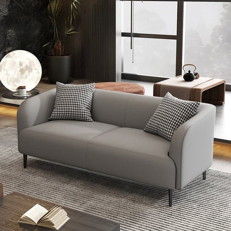 Drawing Room Standard Sofa in Pu Leather with Dark Gray/Sage/Amber Color and Armrest - image 5
