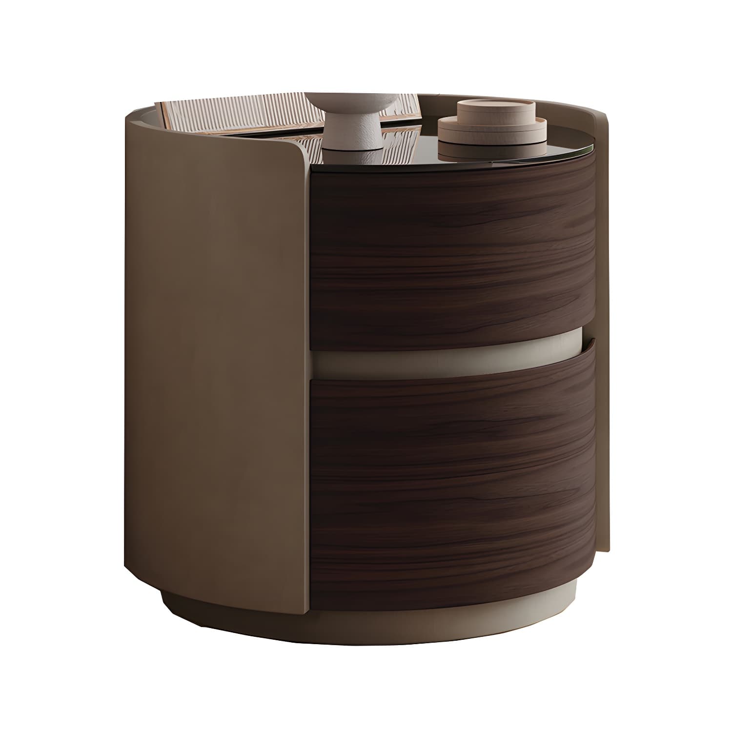 2 Drawers Contemporary Bedside Cabinet Antique Finish Nightstand - image 5