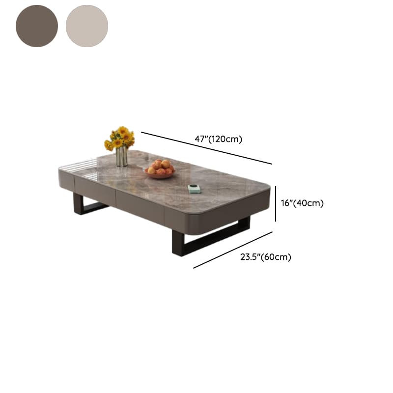 Funky Single Rock Side Table with Toboggan Base, Gray/White Square Top, and 1 Drawer - image 20