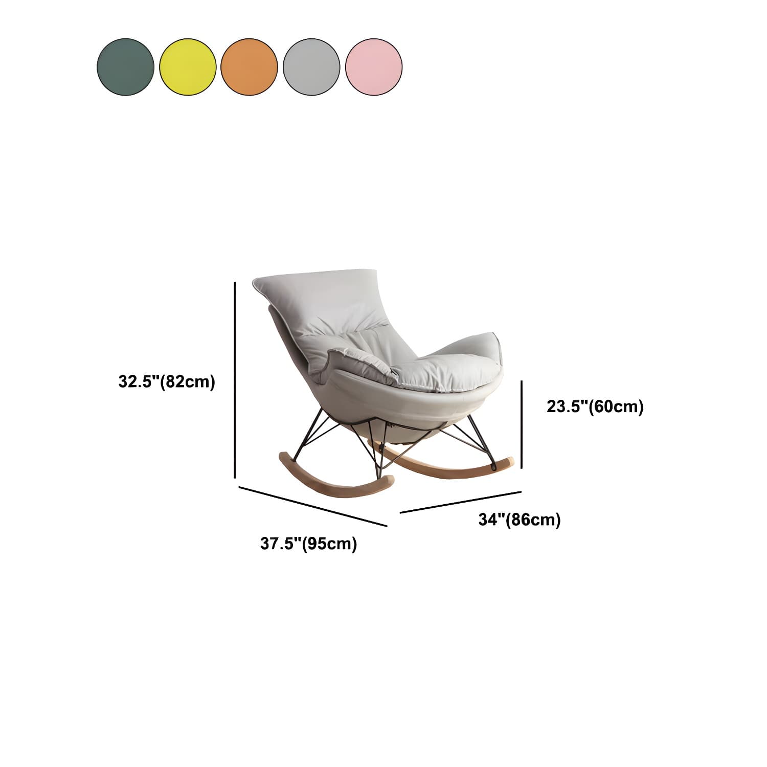 Faux Leather Gorgeous Rocking Chair Removable Cushions Rocker Chair for Living Room - image 17