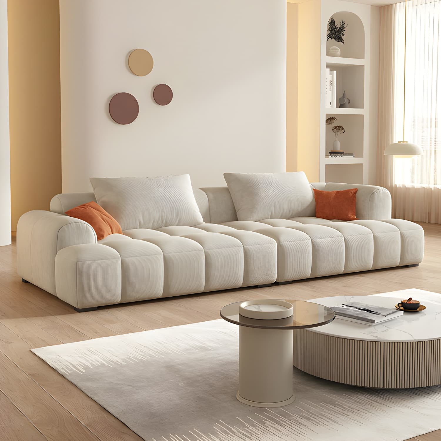 24.8" High Sofa with Tight Back Square Arm Corduroy for Apartment - image 11
