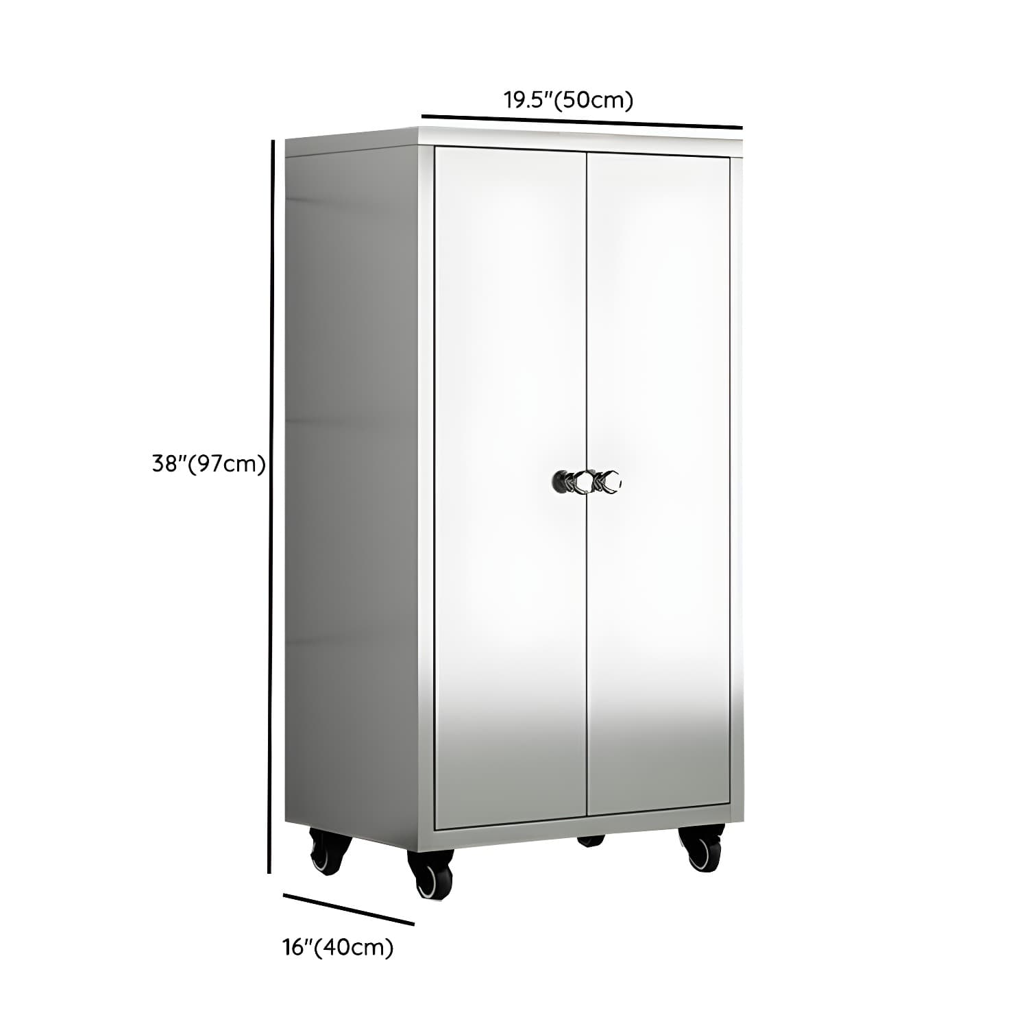 Chrome Stainless Steel Sideboard Cabinet with Cabinets, Adjustable Shelves, and Glass Doors - image 10