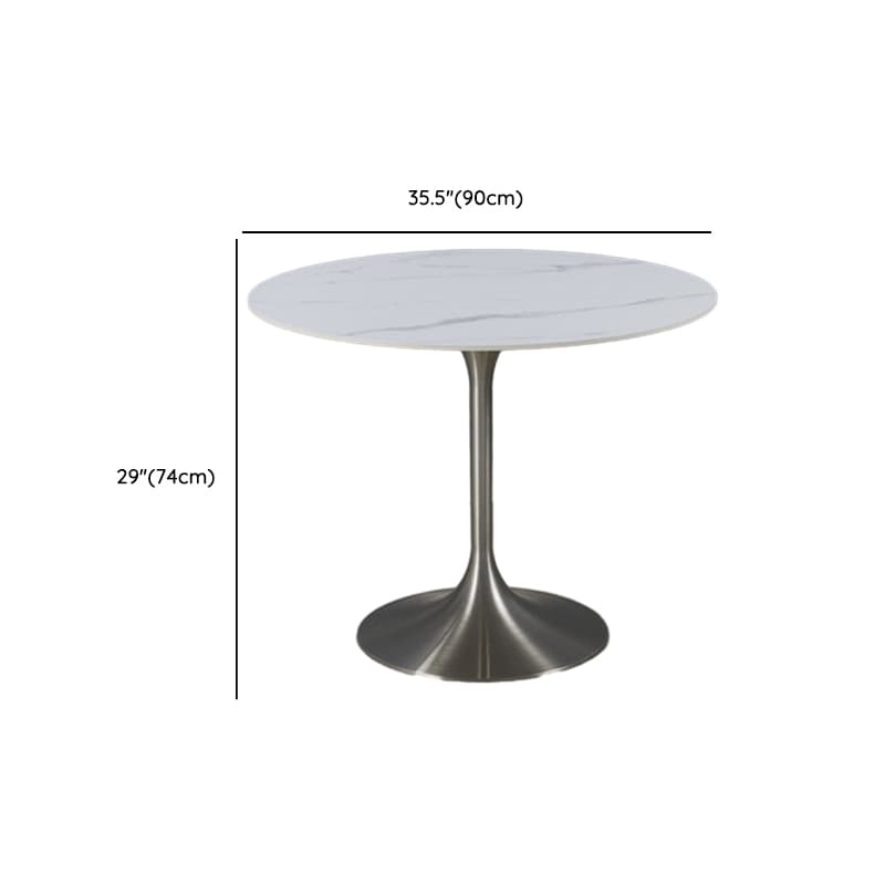 Chalk Circular Stone Art Deco/Glamorous Dining Table for 2, Scratch-immune & Fixed Table - image 28