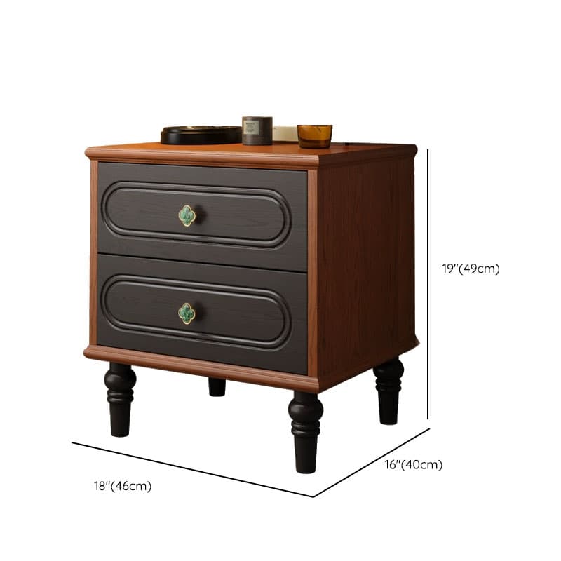 Organic Modern Nightstand With Drawer Organization Featuring 2 Drawers, Natural Wood Countertop, and Leg - image 18