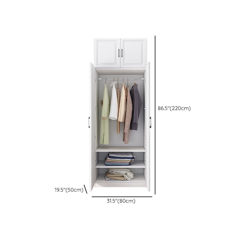 White Modish Timber Wardrobe with Soft Close Door, Interior Shelves, and Hanging Rod - image 14