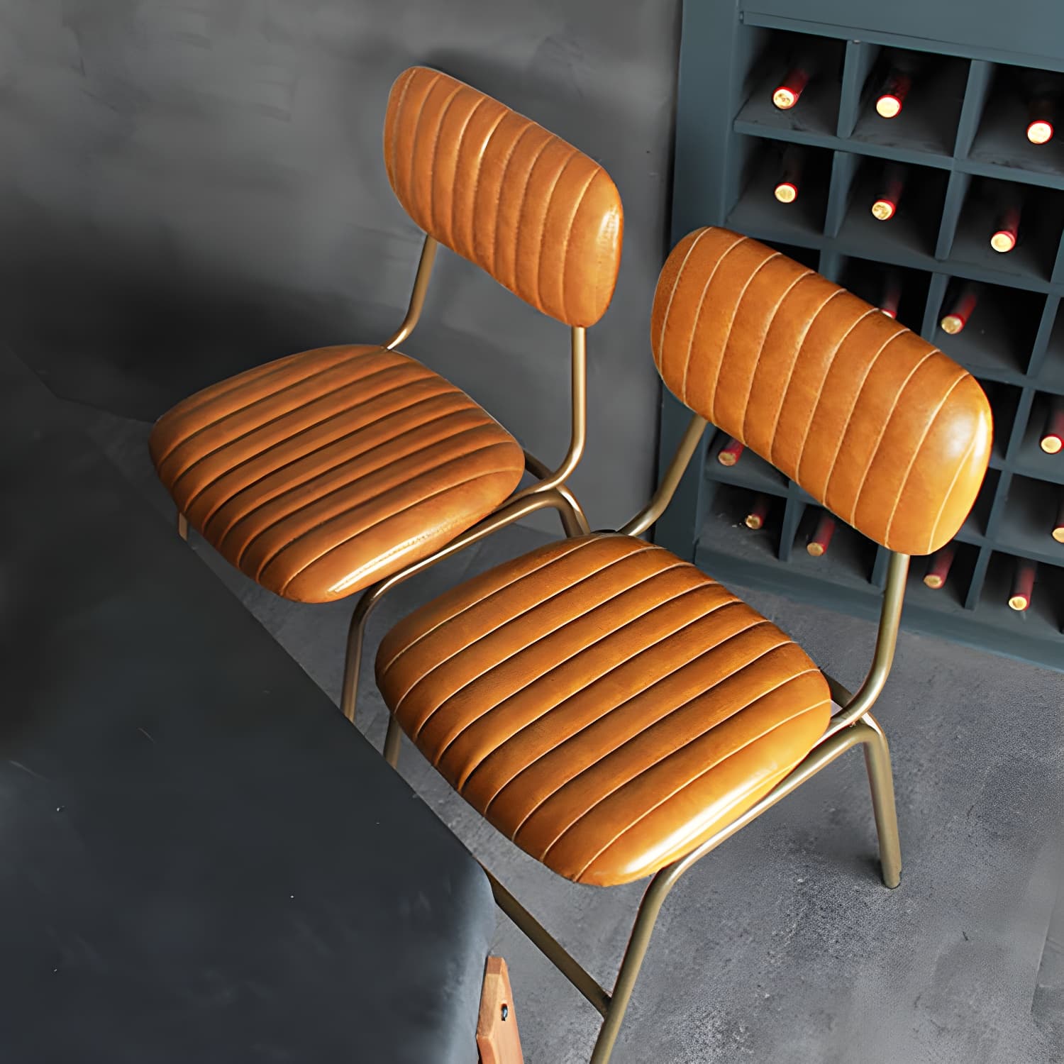 Industrial Metal Dining Room Chairs Open Back Dining Side Armless Dining Chairs (Set of 2) - image 21