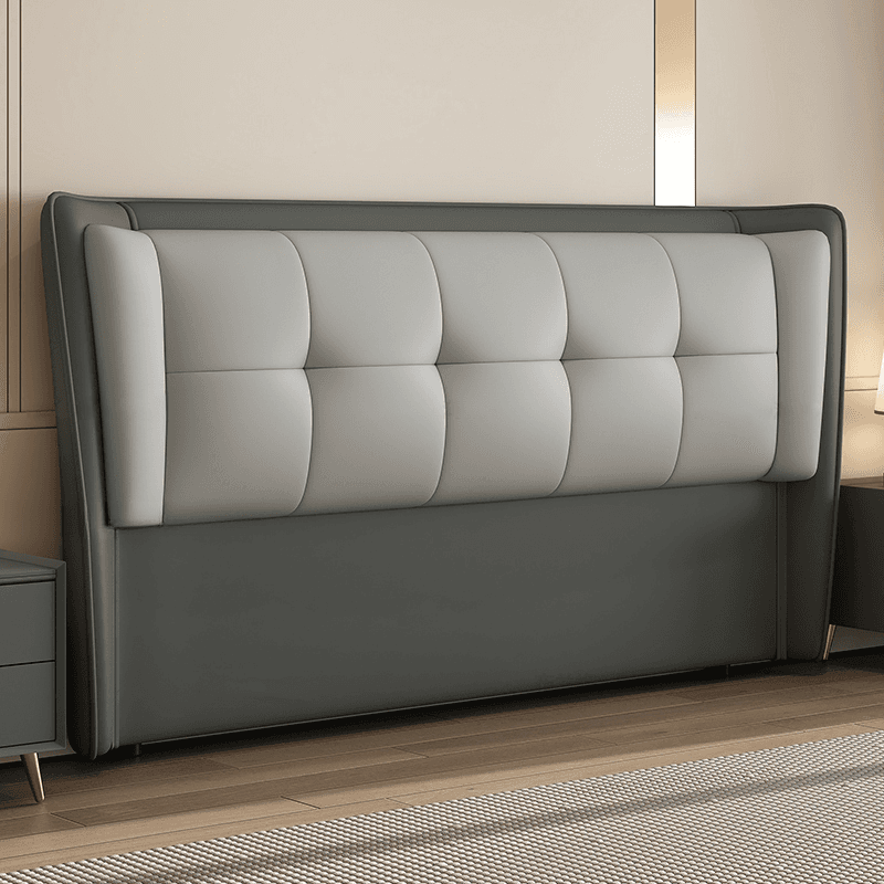 Trendy Panel Headboard with No Distressing, Piled Tufted Rectangle Design for King/Full Bed, Featuring Sponge Upholstery and Standard Height