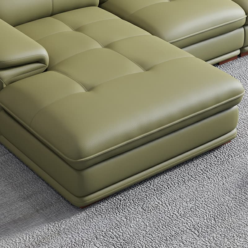 Elegant Interface Genuine Leather Sectional Set in Gray for Stylish Living Rooms - image 6