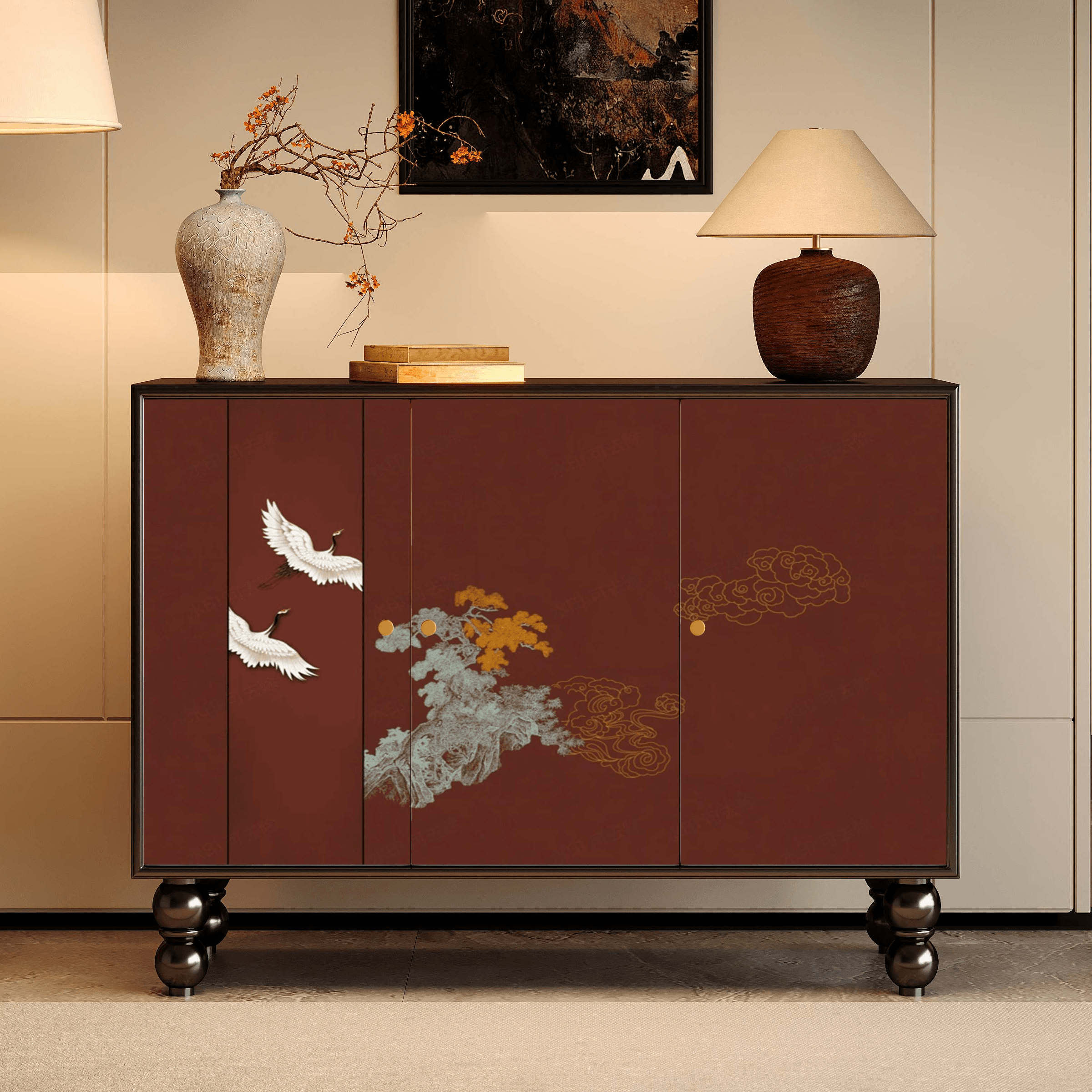 Classicist Narrow Timber Sideboard with Hutch, 3 Shelves, 3 Doors and Larder - image 35
