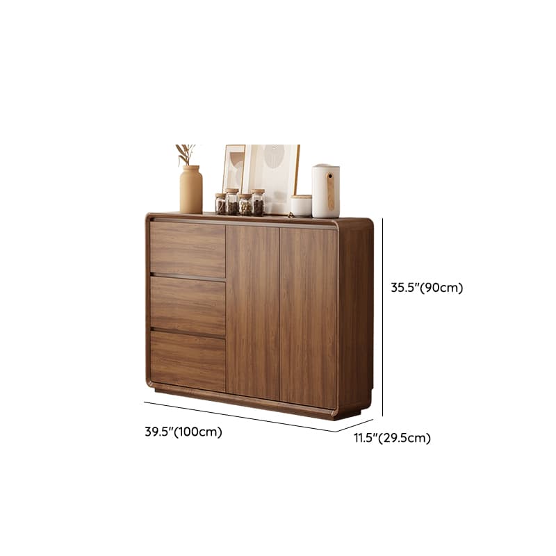 Sepia Simplistic Sideboard with 3 Drawers, Standard Size, Adjustable Shelving, and Multiple Doors Storage Cabinets - image 17