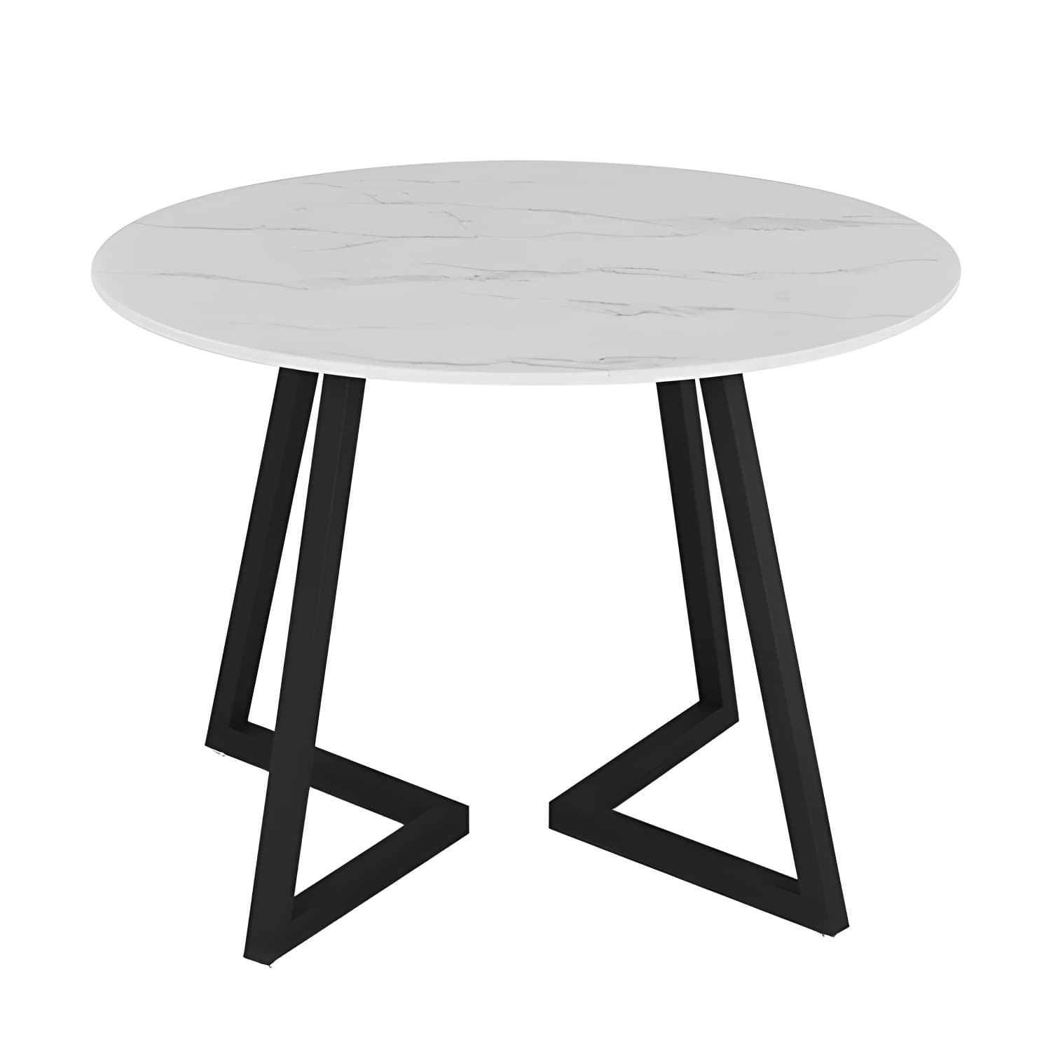 Sintered Stone Dining Table Round Modern Dining Table with Black Frame - image 10
