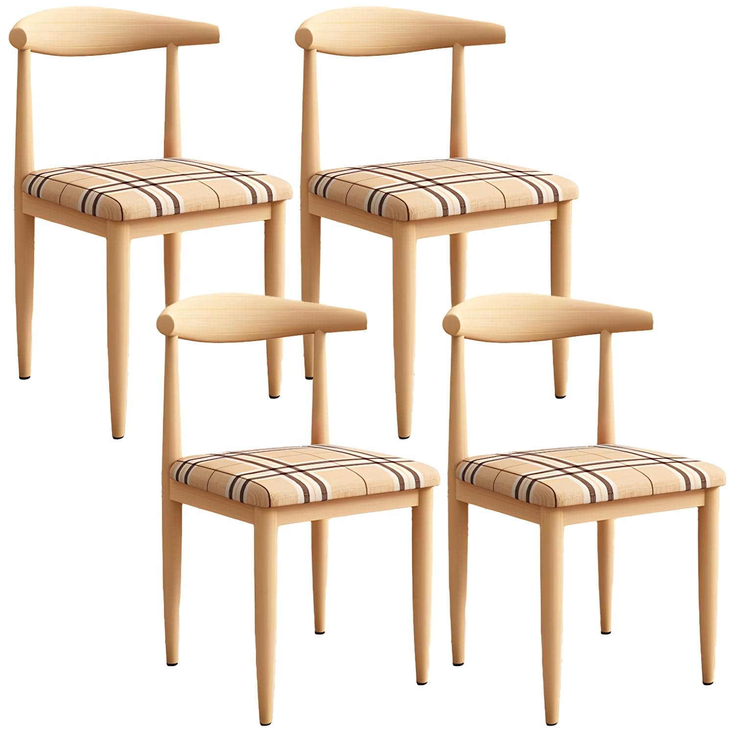 Modern Kitchen Dining Chairs Open Back Dining Chair with Metal Base - image 16