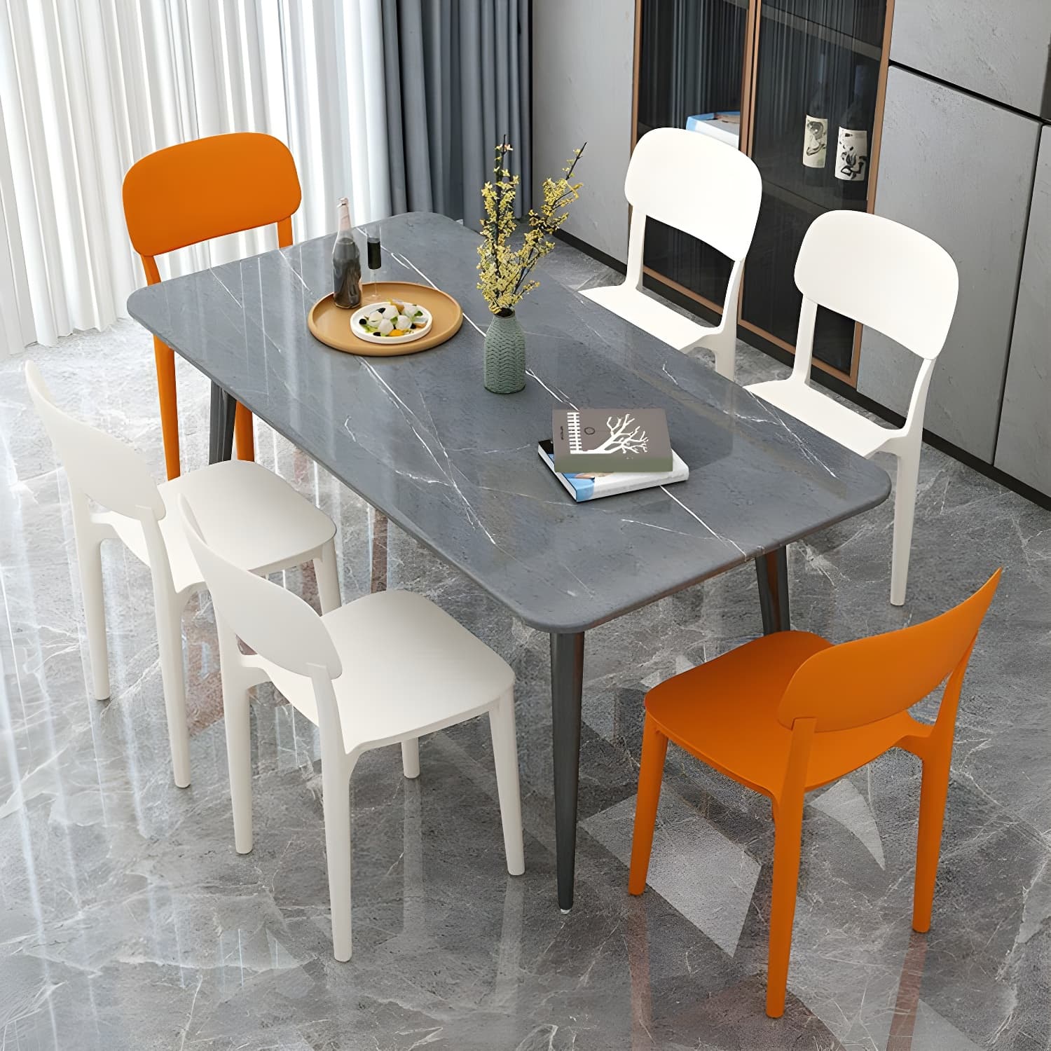 Scandinavian Style Stackable Kitchen&Dining Chair, Plastic and Non-Upholstered - image 11
