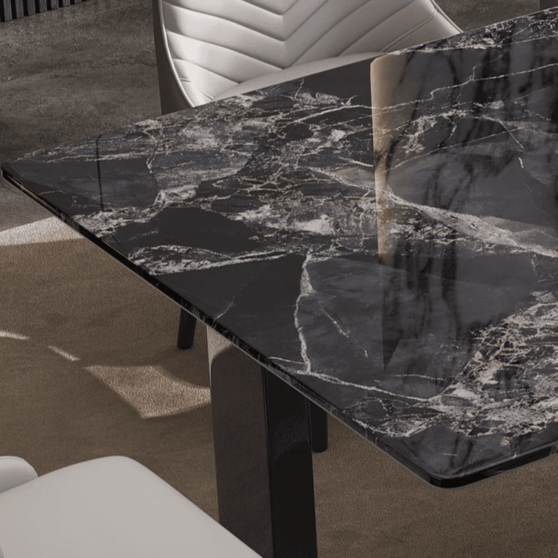 Dining Table Set with Marble Slab Top for 6 People/4 People in Multicolor - image 8