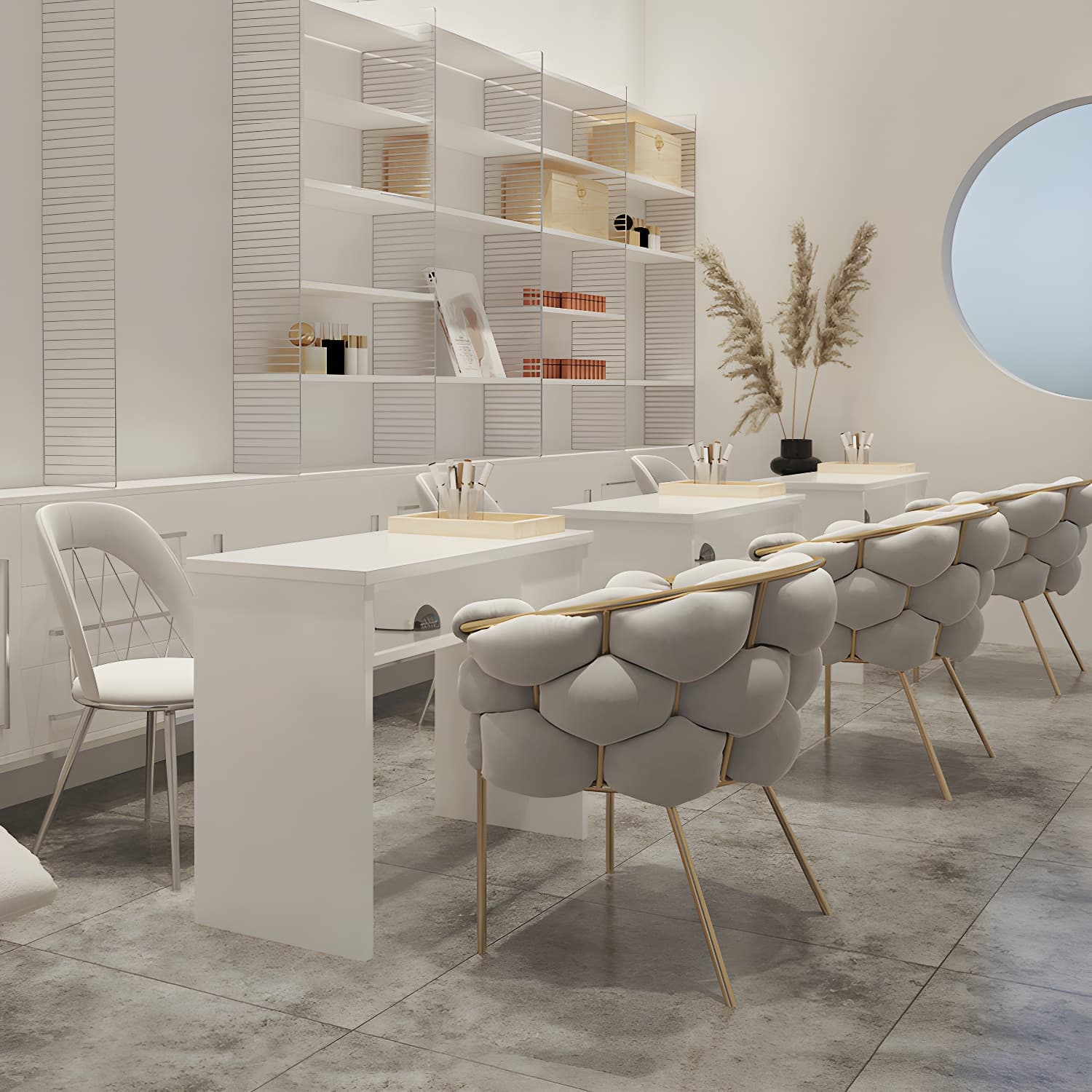 Glam Kitchen Gold Legs Chair Upholstered Dining Armless Chair - image 10