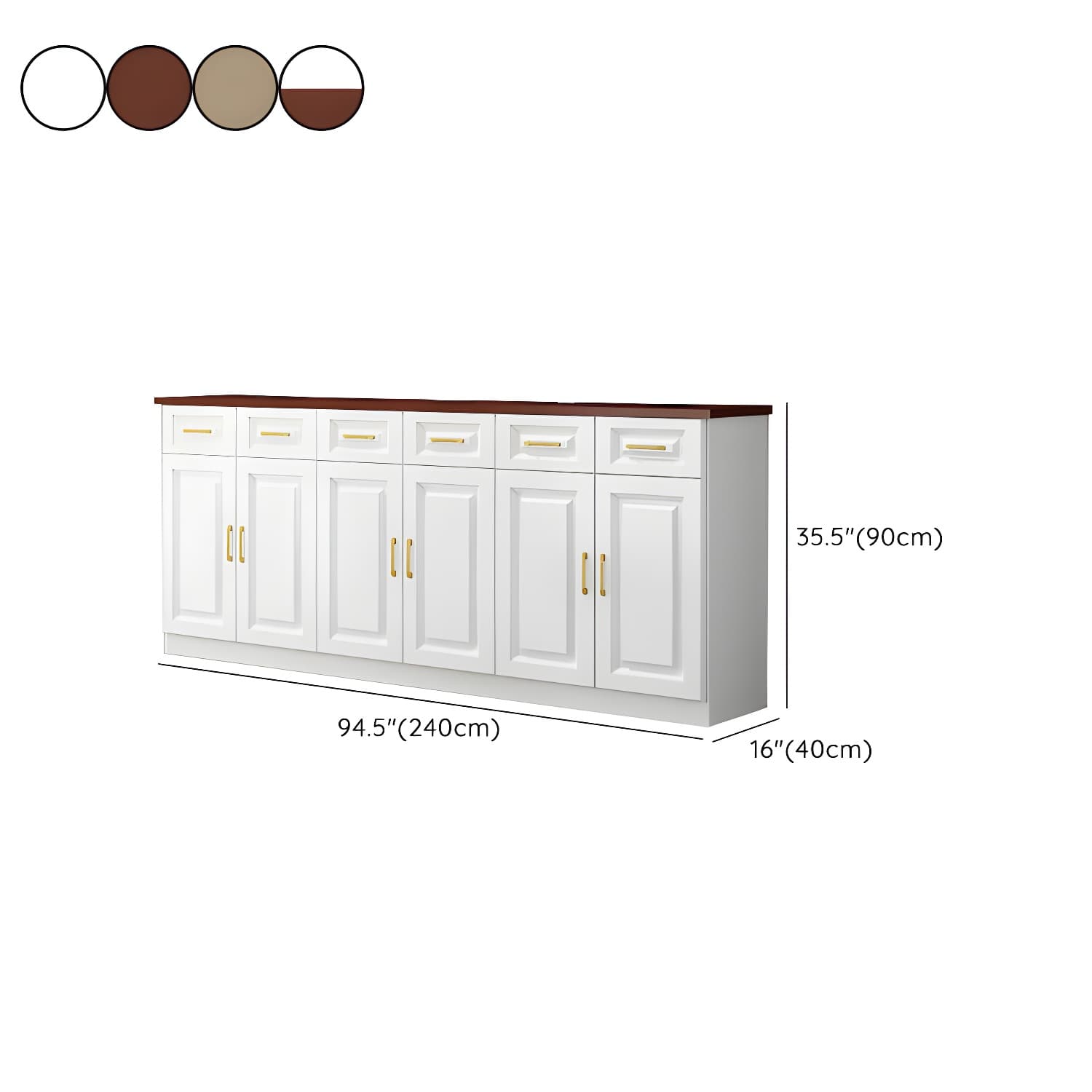 Modern Wood Buffet Sideboard with Drawers, Cabinets, and Shelves - image 25