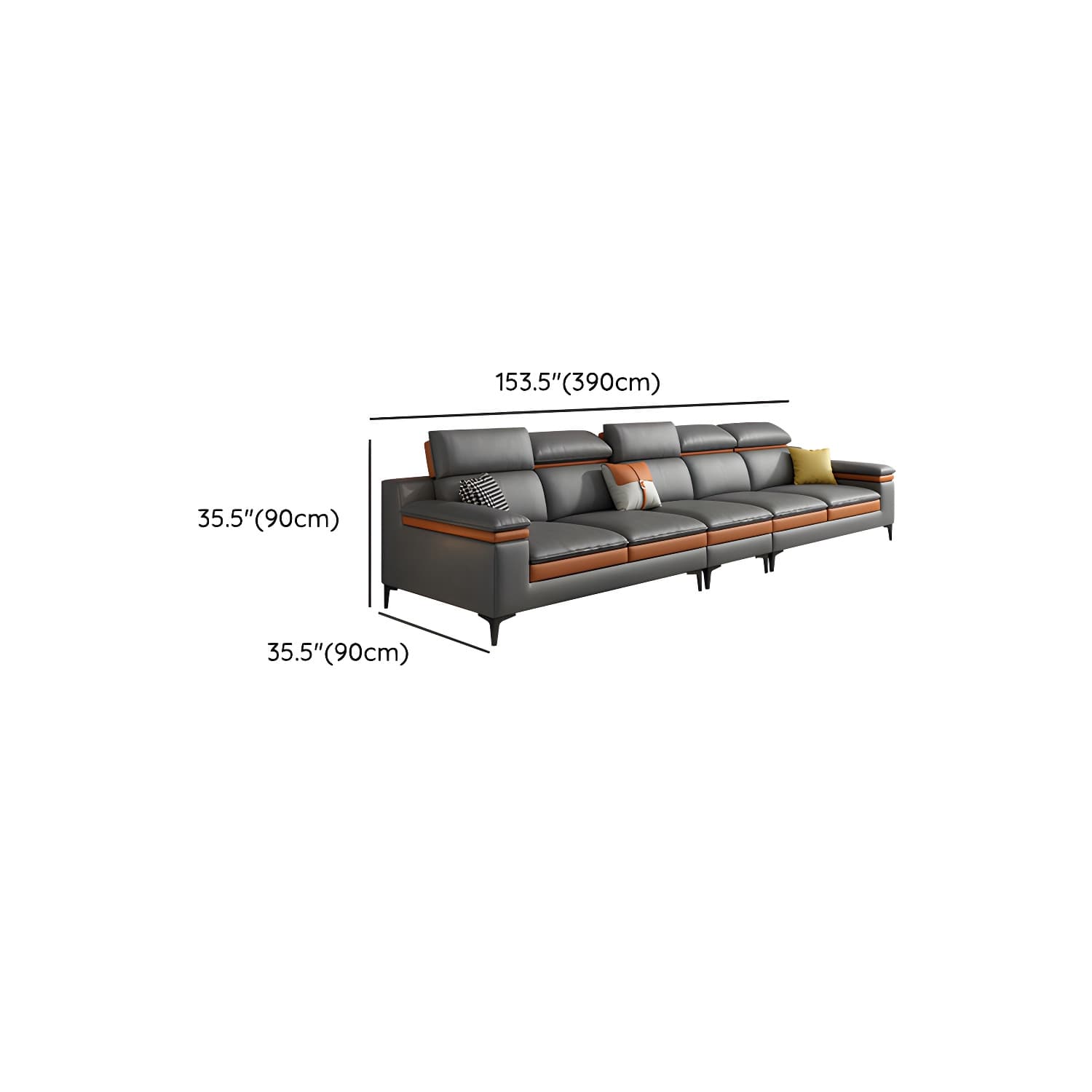 Modern Gray Tech Cloth Sectional Sofa with Adjustable Headrest - image 14