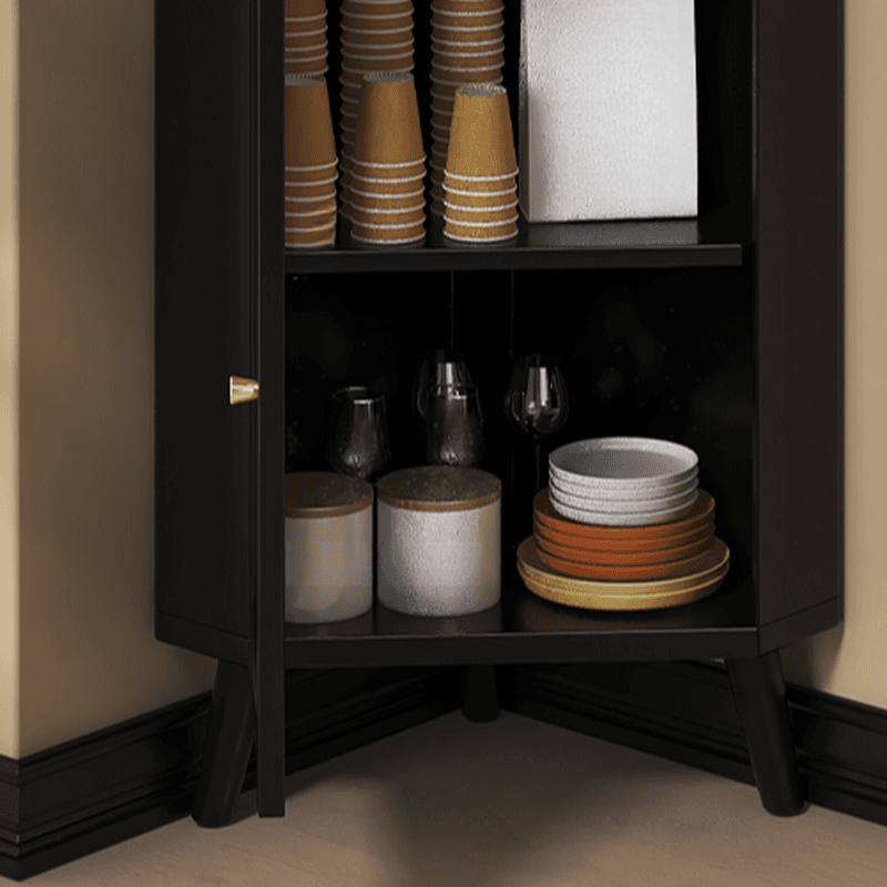 Standalone Corner Beech Midnight Black/Auburn Utility Storage Cabinet with Flexible Shelf, Glazed Door & 2 Cabinets/1 Cabinet - image 9