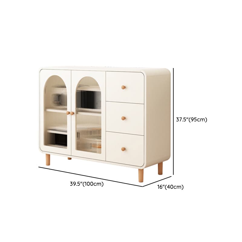 Scandinavian Wood Sideboard Cabinet with Adjustable Shelves and Glass Doors - 40cm Width - image 22