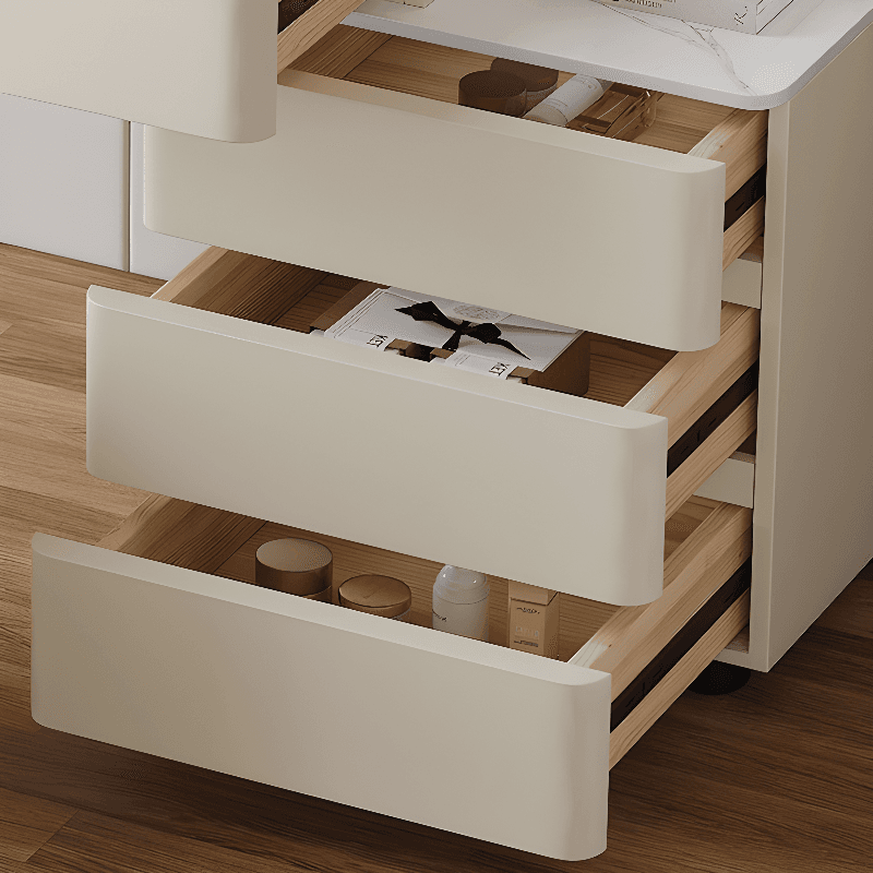 Glamorous Flooring Push-Pull 2-in-1 Stone Top Makeup Vanity for Sleeping Room with Tabletop Storage - image 6