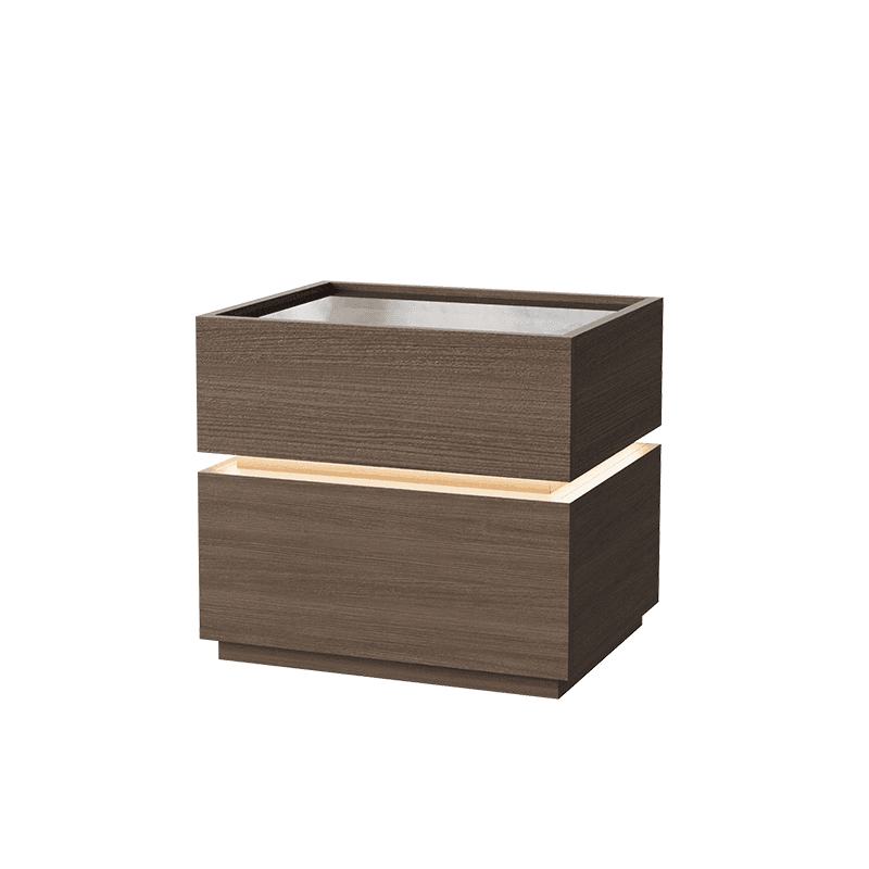 Organic Modern Nightstand With Drawer Organization with Glass Countertop and Illuminating Lighting - image 7