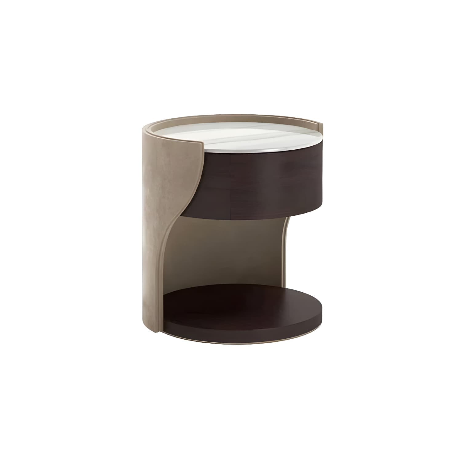 Faux Leather Nightstand 1 - Drawer Nightstand with Wood Accents - image 3