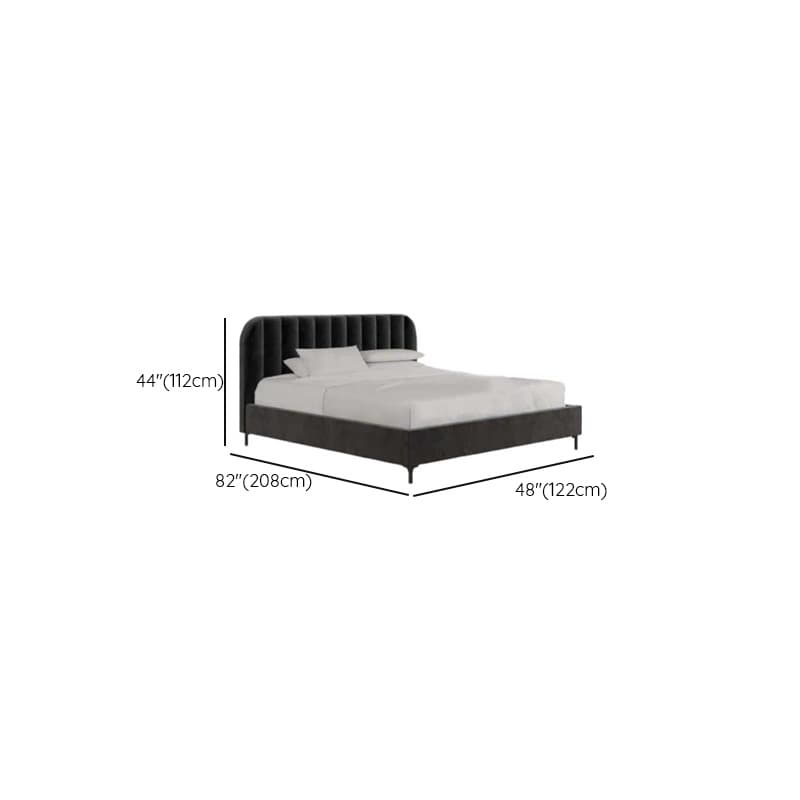 Modern Simple Style Solid Color Platform Bed with Padded Frame and Sponge Upholstery for Bedroom - image 20