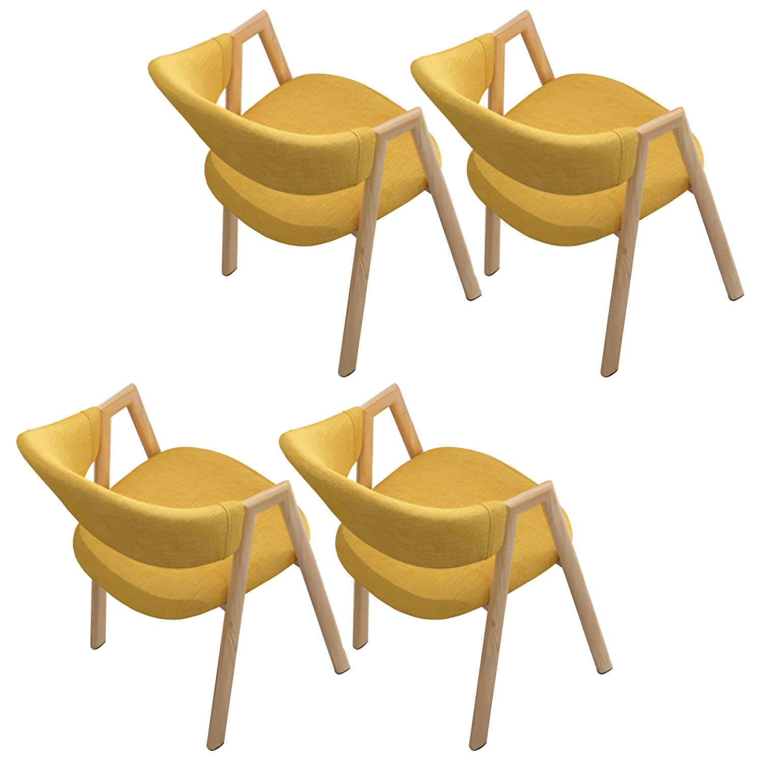 Contemporary Open Back Arm Chair Matte Finish Upholstered Dining Chair - image 16