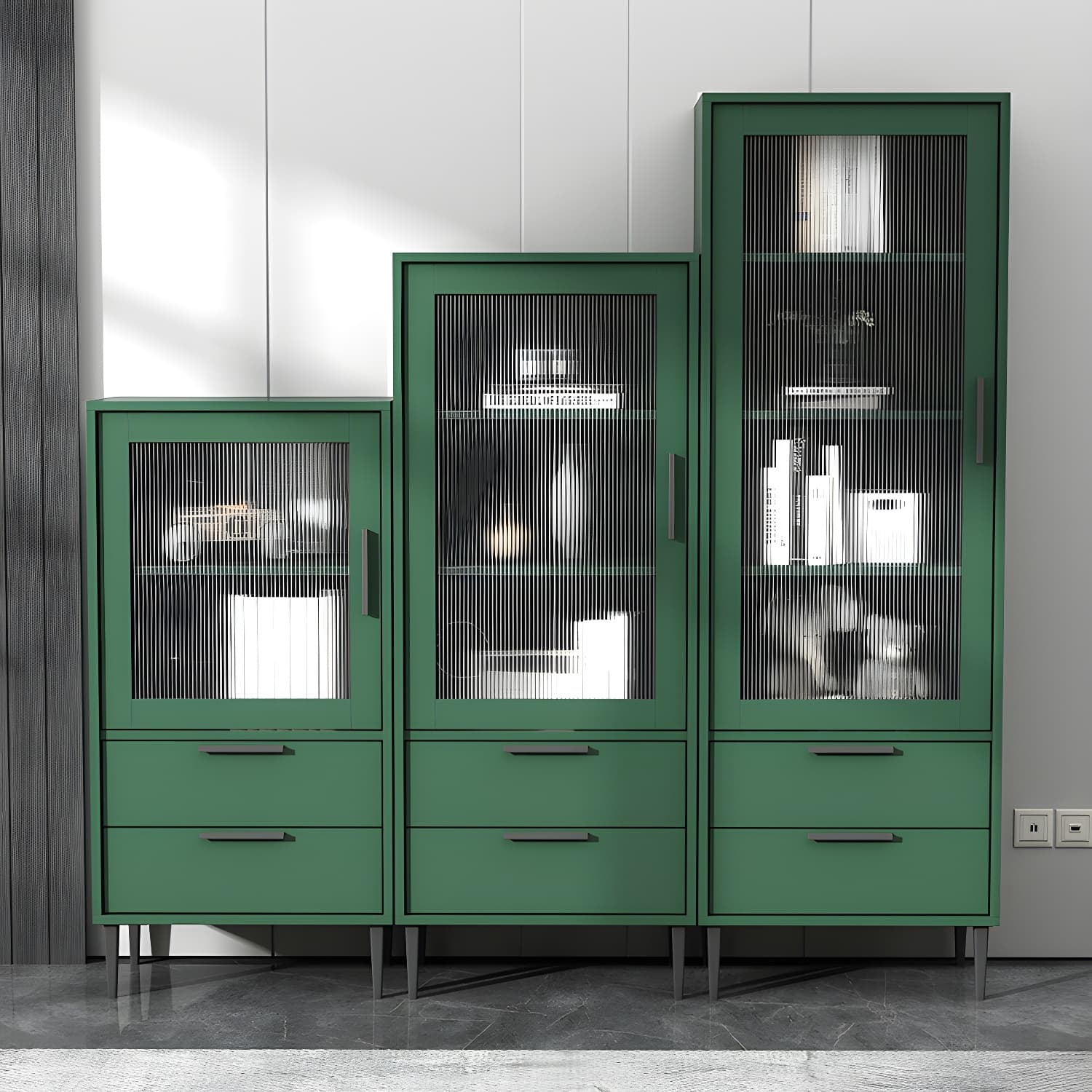 Wooden Accent Cabinet with Glass Door and 2 - Drawer 11.81" Wide Side Cabinet - image 14