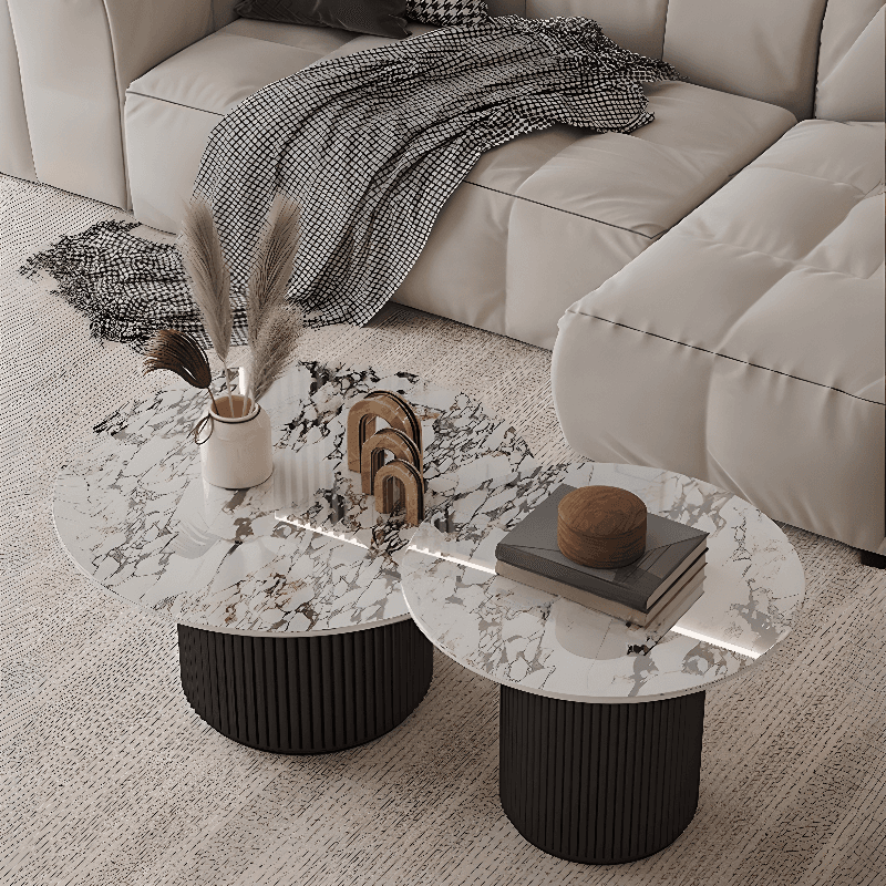 Circular-shaped Ivory Board Game Coffee Table for Home - image 7