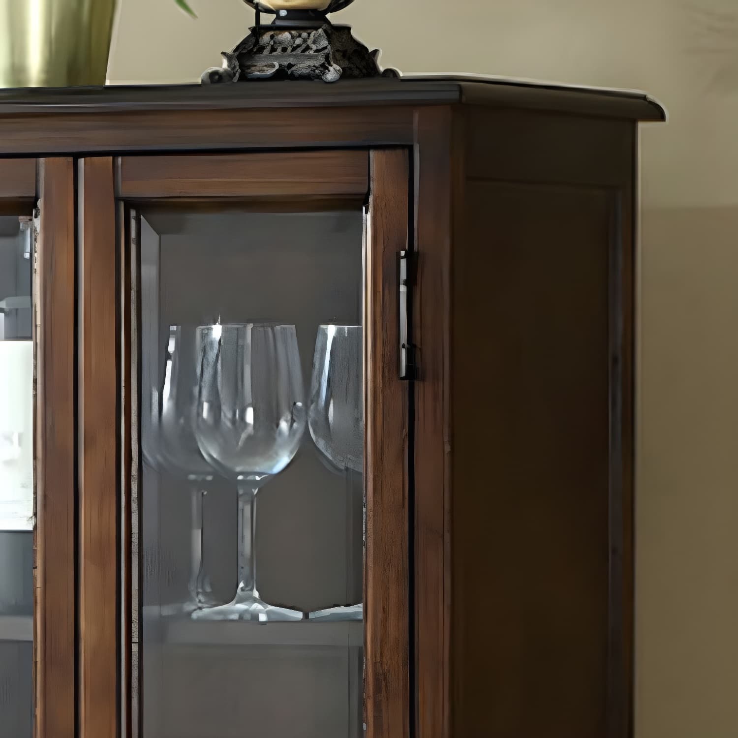 Mid-century Modern 51.18" Tall Glass Paned Accent Cabinet, Wooden Rectangle Cabinet - image 9