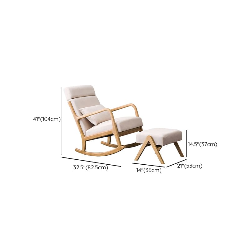 Nordic Natural Cotton Stationary Rocking Couch Chair with Back - image 30