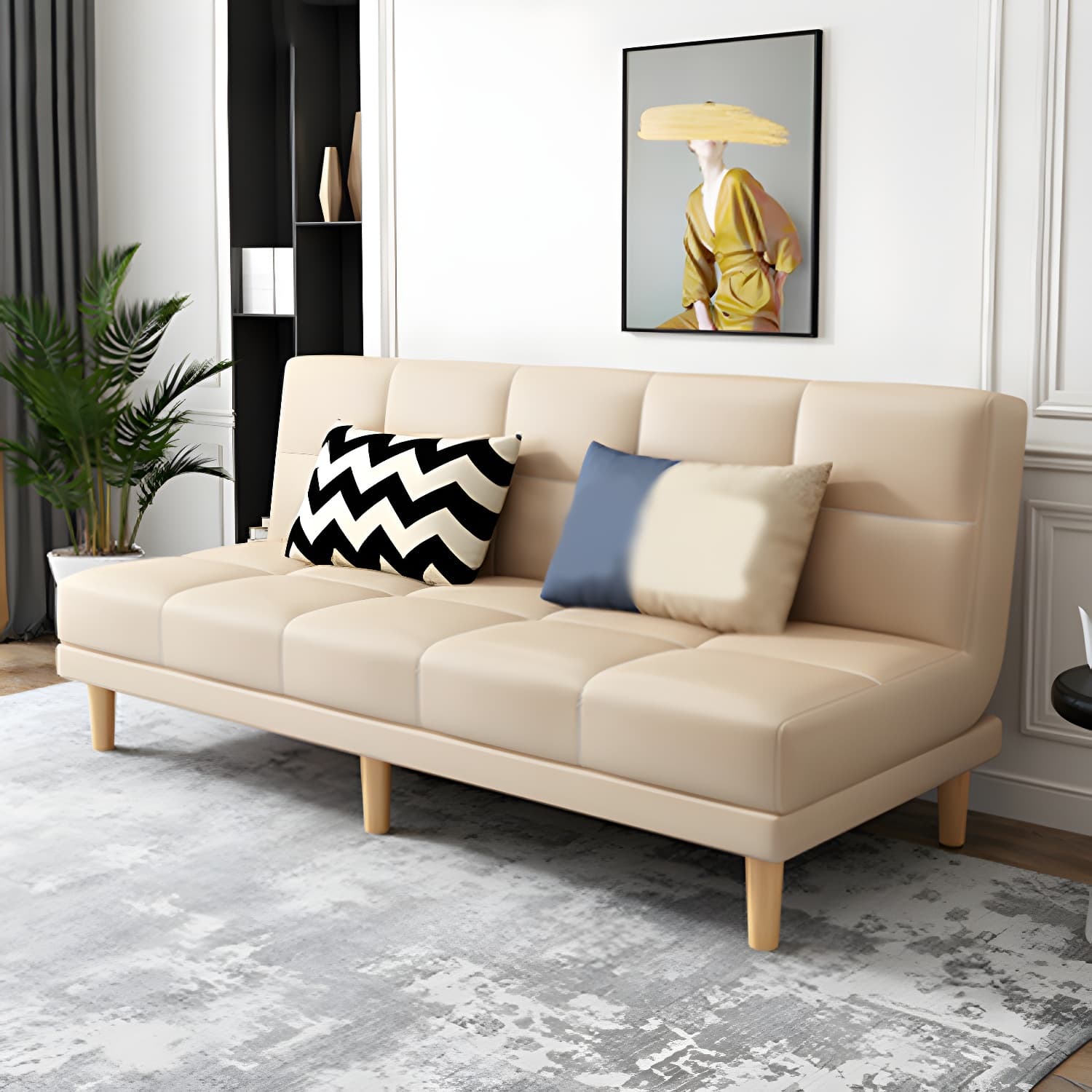 Modern Armless Settee 27.55" W Convertible Sleeper Sofa for Living Room - image 8