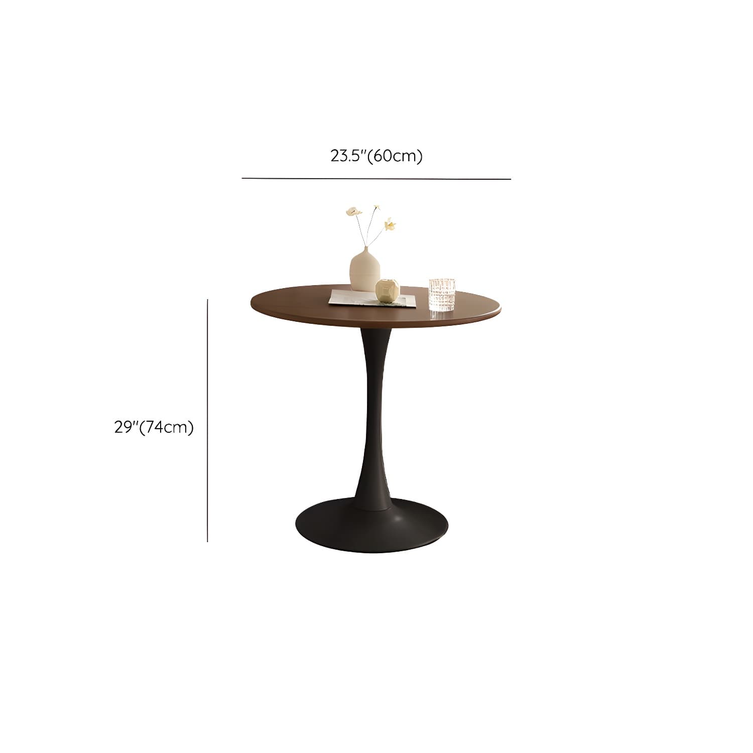 White Round Wood Dining Table with Steel Tulip Base, Modern Design - image 19
