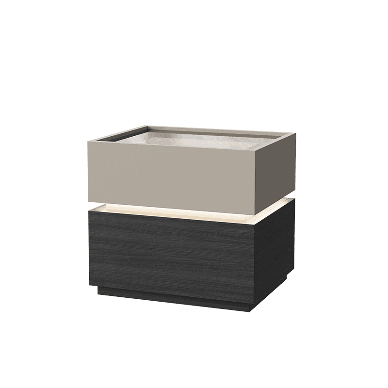 Organic Modern Nightstand With Drawer Organization with Glass Countertop and Illuminating Lighting - image 4
