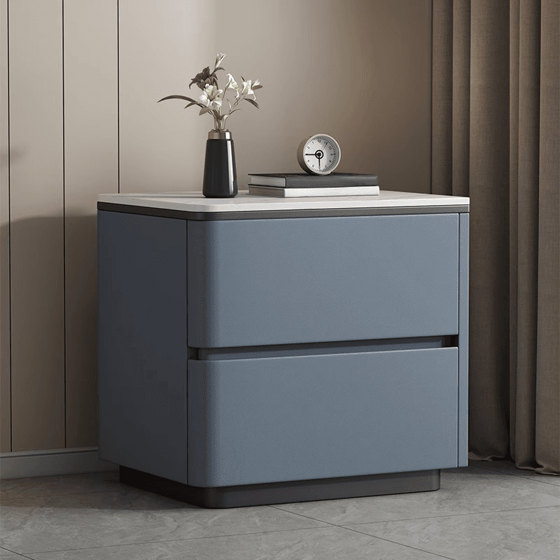 Organic Modern Nightstand With Drawer Organization, 2 Drawers, and Stone Countertop - image 5
