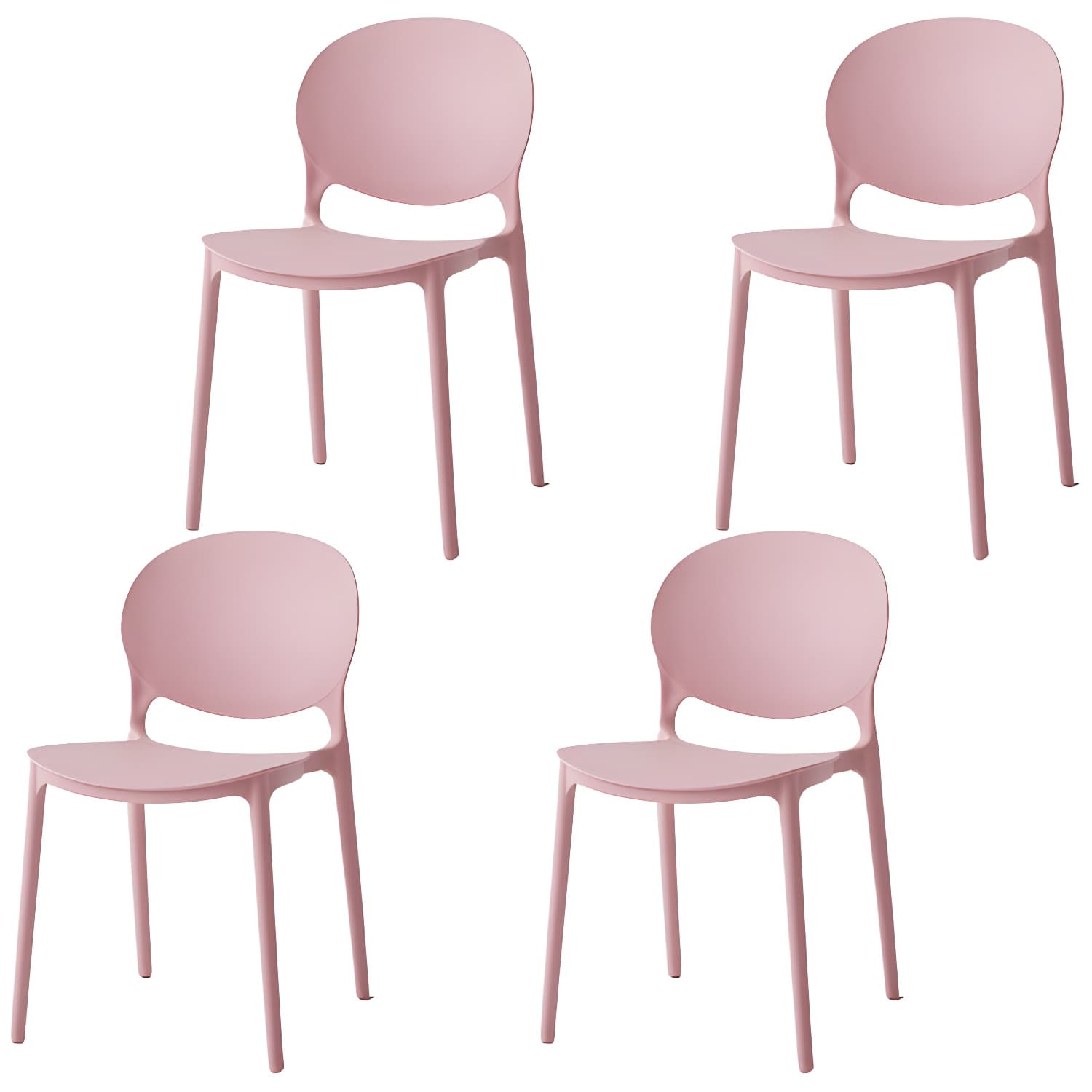 Modern Style Stackable Plastic Chair Open Back Dining Side Chair (Set of 4) - image 9