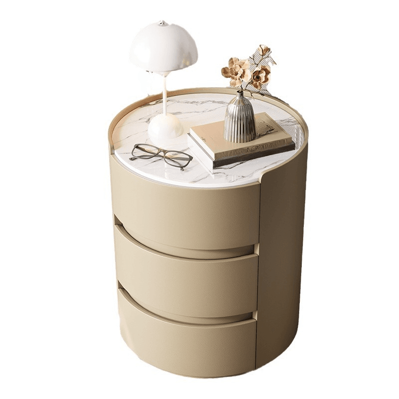 Minimalist 3-Tier Stone Countertop Drawer Storage Nightstand - image 8