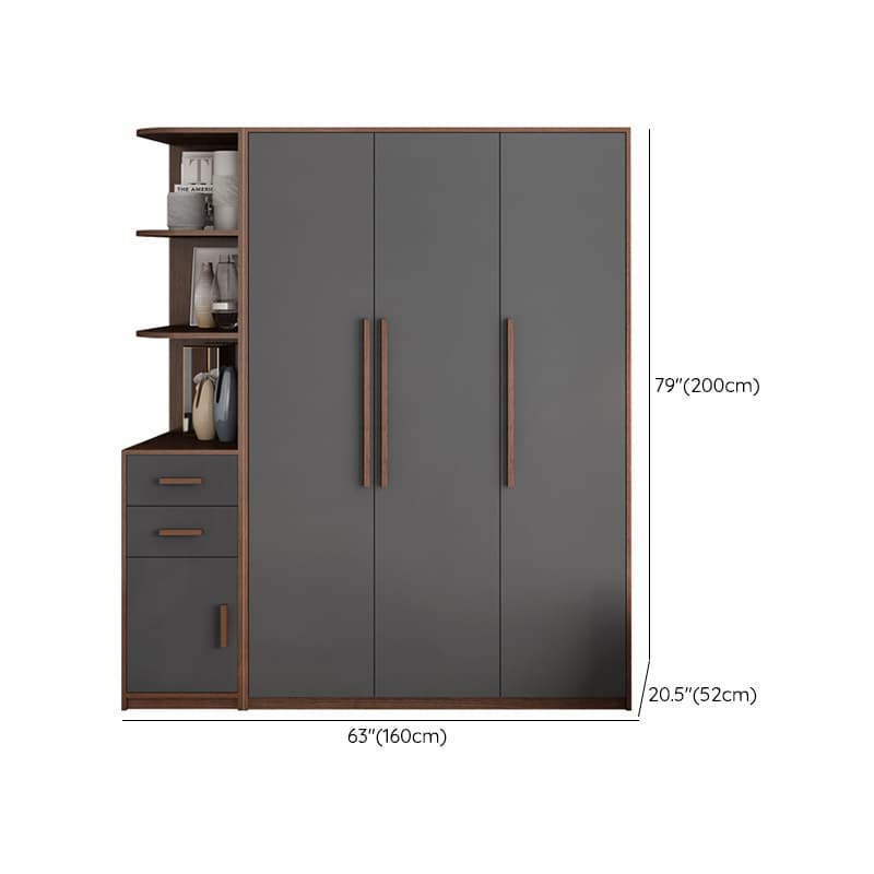 Traditional Wood Wardrobe Armoire with Drawers, Shelves, and Clothing Rod - image 12