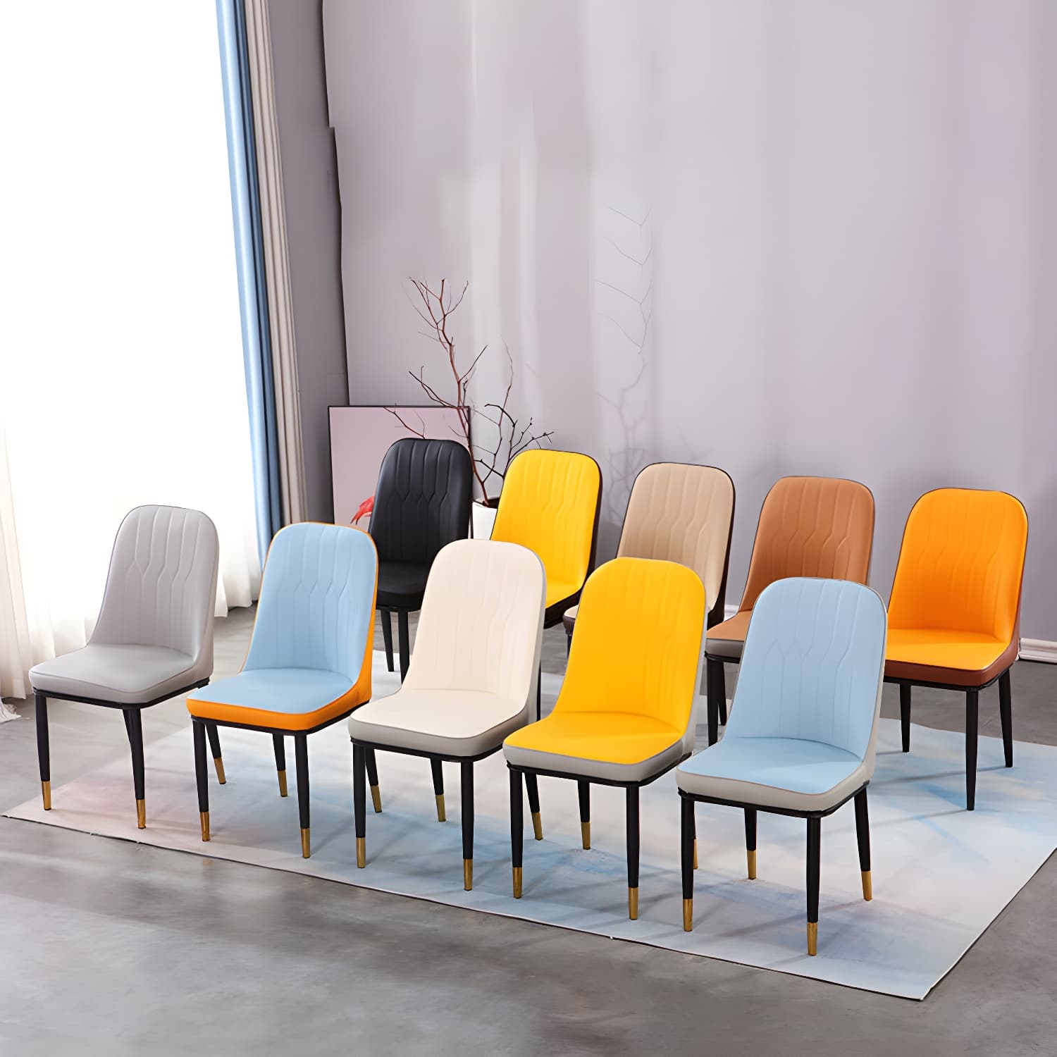 Nordic Style Kitchen Metal Dining Chair Dining Parsons Armless Side Chairs - image 21