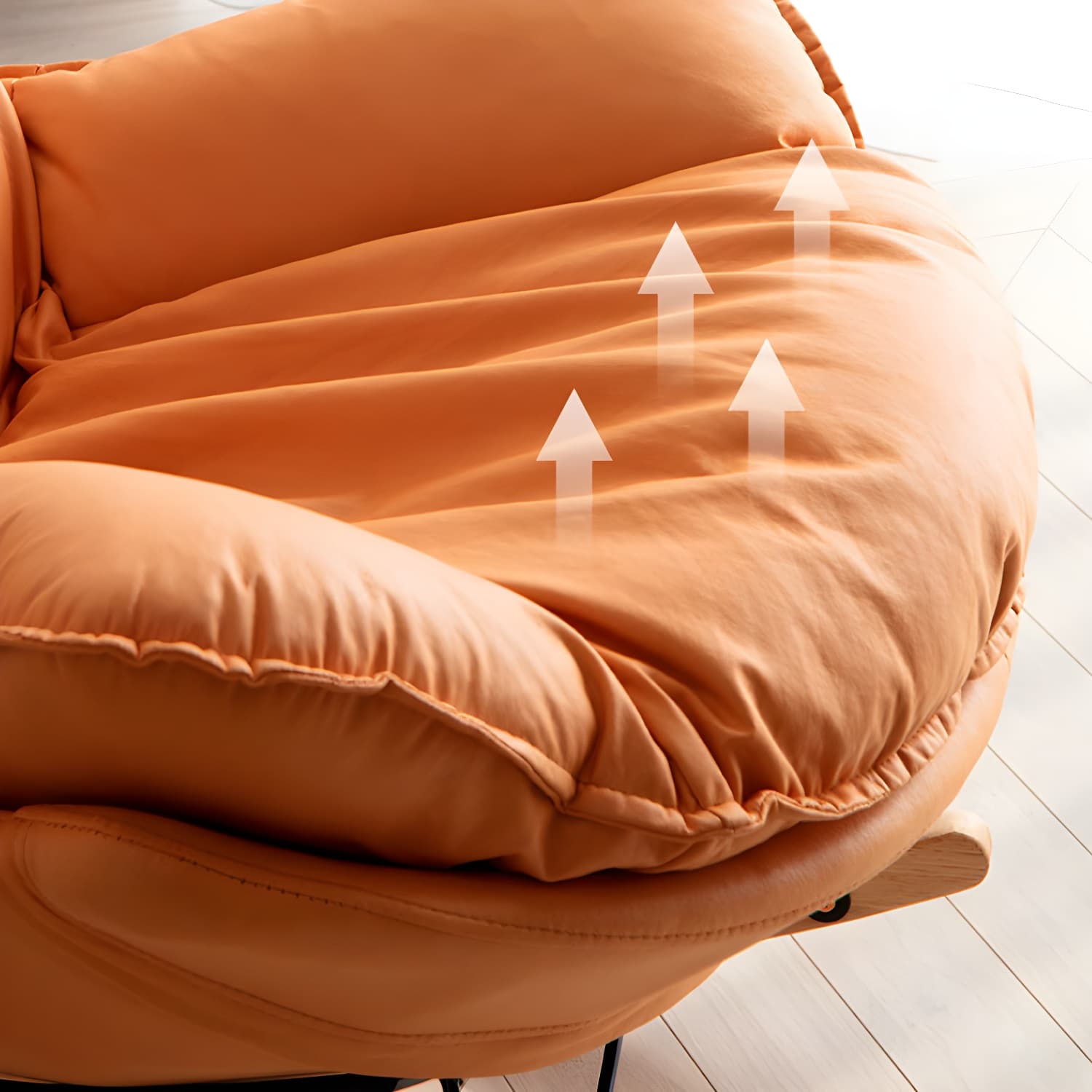 Modern Cushions Rocker Chair Metal Frame Spindle Rocker Chair with Ottoman - image 14