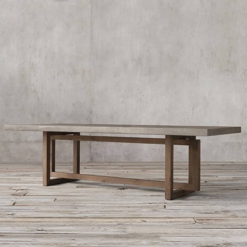 Rectangular Standard Table Height Fixed Dining Table in Wood Scoring for 8/for 6/4 People with a Wooden Tabletop in a Trendy Style - image 5